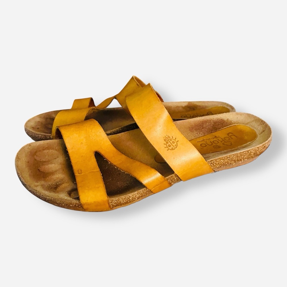 Yokono‎ Mustard Yellow Cork Sandals Women's 9 Boho Minimalist Spain Lagenlook